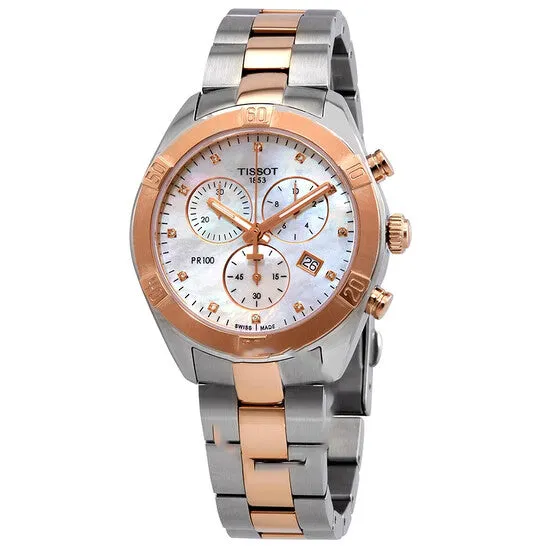 JMS always Watches Original Tissot PR 100 Chronograph Quartz Diamond White Mother of Pearl Dial Ladies Watch T1019172211600 JMS always Watches Original Tissot PR 100 Chronograph Quartz Diamond White Mother of Pearl Dial Ladies Watch T1019172211600