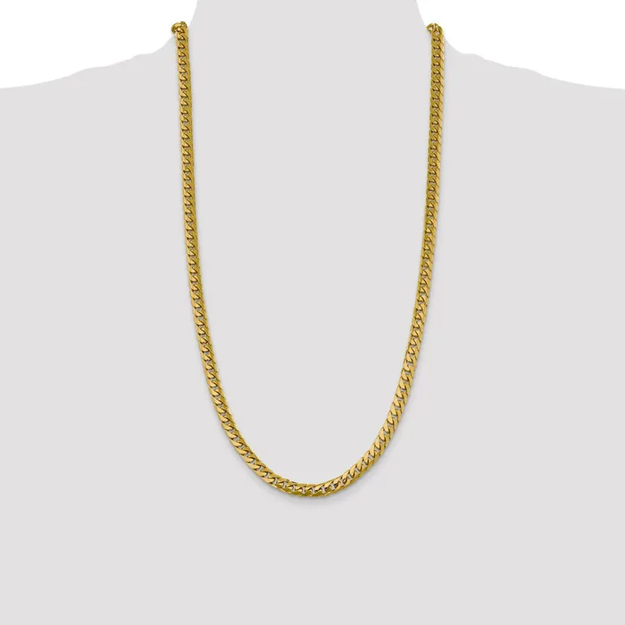 MDS Necklaces 14K Yellow Gold 28 inch 625mm Solid Miami Cuban Link with Lobster Clasp Chain Necklace MDS Necklaces 14K Yellow Gold 28 inch 625mm Solid Miami Cuban Link with Lobster Clasp Chain Necklace