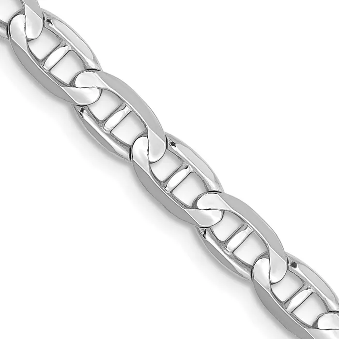 MDS Necklaces Solid 14K White Gold 22 inch 45mm Concave Anchor with Lobster Clasp Chain Necklace MDS Necklaces Solid 14K White Gold 22 inch 45mm Concave Anchor with Lobster Clasp Chain Necklace