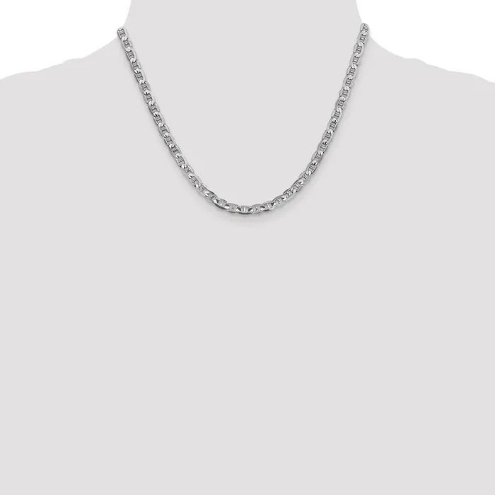 MDS Necklaces Solid 14K White Gold 8 inch 375mm Concave Anchor with Lobster Clasp Chain Necklace MDS Necklaces Solid 14K White Gold 8 inch 375mm Concave Anchor with Lobster Clasp Chain Necklace