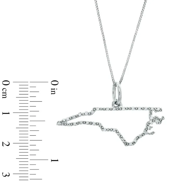 Natural Diamond Accent State of North Carolina Outline Pendant in Sterling Silver Goldia Necklaces Natural Diamond Accent State of North Carolina Outline Pendant in Sterling Silver Goldia Necklaces