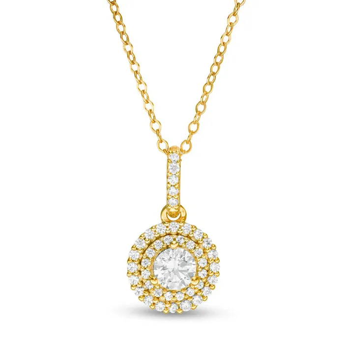 Necklaces 063 CT TW Natural Diamond Double Frame Pendant in 14K Gold Goldia Necklaces 063 CT TW Natural Diamond Double Frame Pendant in 14K Gold Goldia