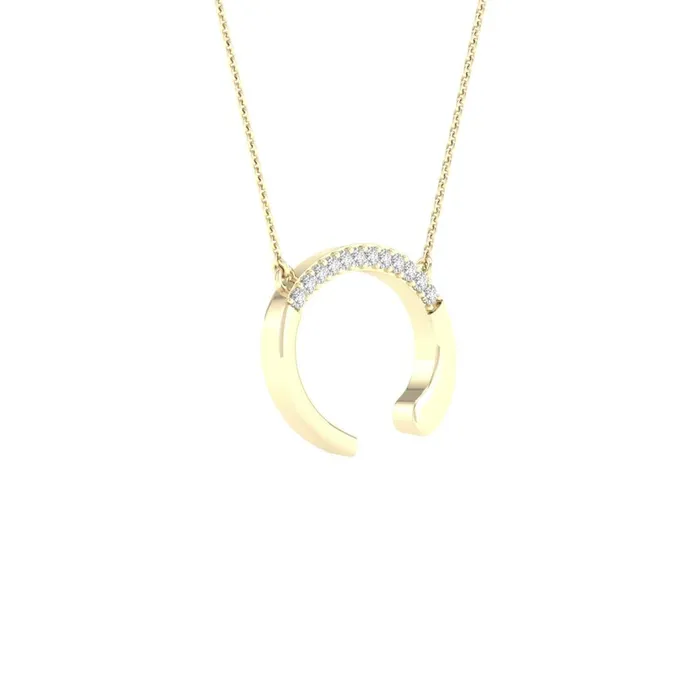 Necklaces 10k Yellow Gold Round Diamond Initial C Letter Necklace 120 Cttw gndatlanta