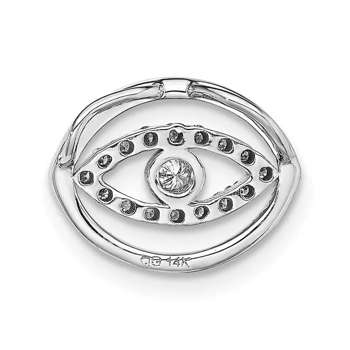 Necklaces 14k White Gold 110ct Diamond Halo Evil Eye Chain Slide Goldiacom