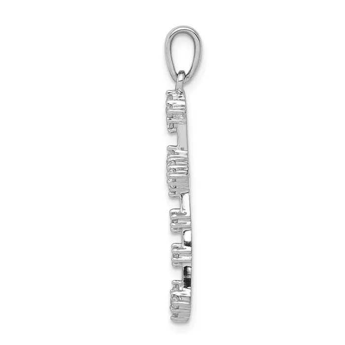 Necklaces 14k White Gold 14ct Real Diamond Cross Pendant Goldia