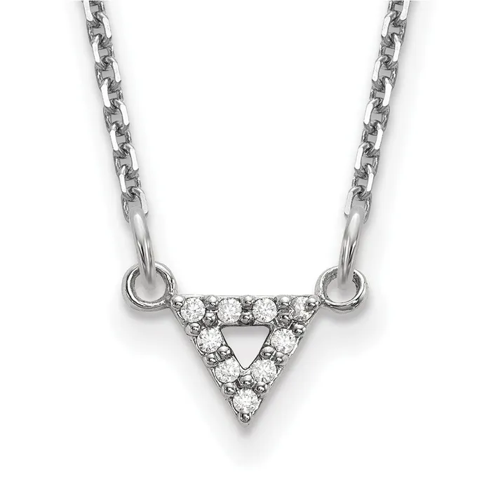 Necklaces 14k White Gold AAA Quality Real Diamond 6mm Triangle Necklace Goldia Necklaces 14k White Gold AAA Quality Real Diamond 6mm Triangle Necklace Goldia