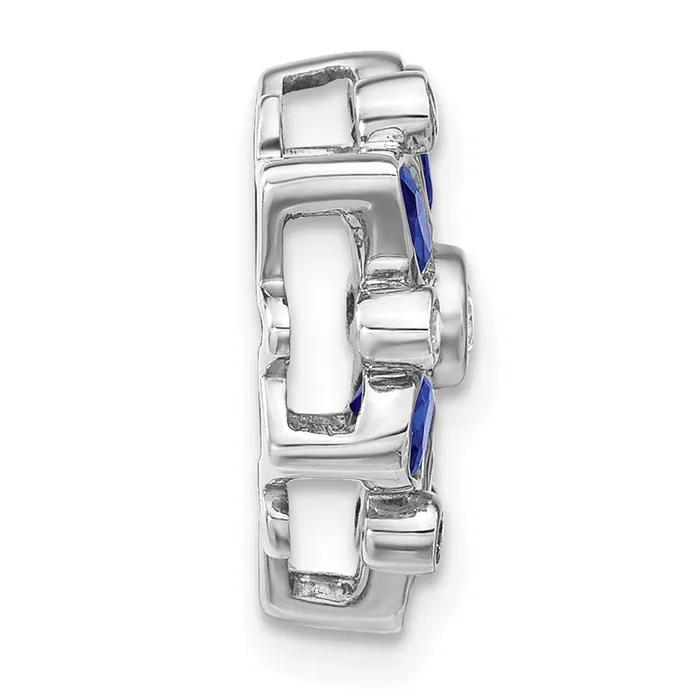 Necklaces 14k White Gold Sapphire and Real Diamond Chain Slide Goldia