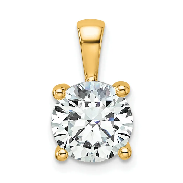 Necklaces 14k Yellow Gold 2 12 Ct Lab Grown Diamond VSSI G Round Four Prong Pendant Goldia Necklaces 14k Yellow Gold 2 12 Ct Lab Grown Diamond VSSI G Round Four Prong Pendant Goldia