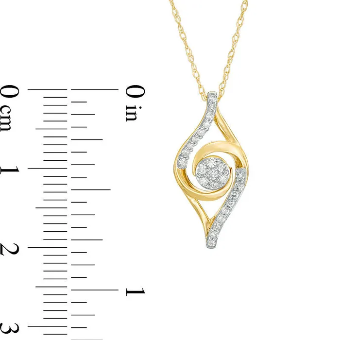Necklaces Goldia 017 CT TW Composite Natural Diamond Swirl Marquise Pendant in 10K Yellow Gold Necklaces Goldia 017 CT TW Composite Natural Diamond Swirl Marquise Pendant in 10K Yellow Gold