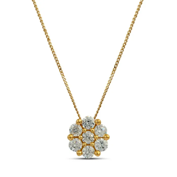 Necklaces Goldia 02 CT TW Composite Natural Diamond Flower Pendant in 10K Yellow Gold Necklaces Goldia 02 CT TW Composite Natural Diamond Flower Pendant in 10K Yellow Gold