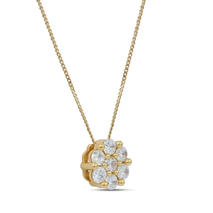 Necklaces Goldia 02 CT TW Composite Natural Diamond Flower Pendant in 10K Yellow Gold Necklaces Goldia 02 CT TW Composite Natural Diamond Flower Pendant in 10K Yellow Gold