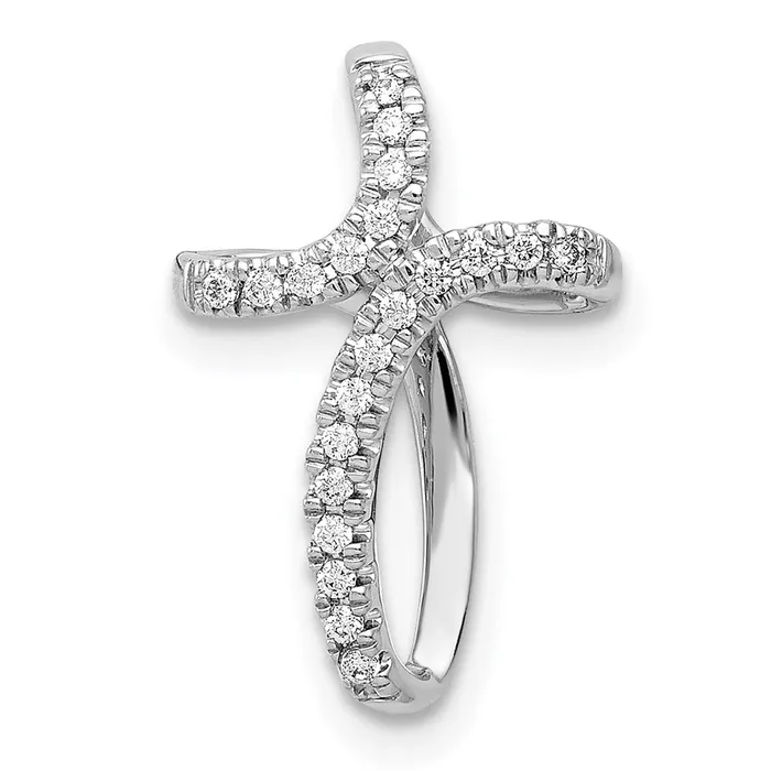 Necklaces Goldia 14k White Gold 115ct Real Diamond Cross Pendant