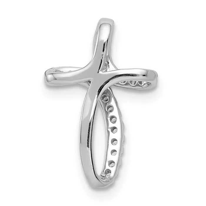 Necklaces Goldia 14k White Gold 115ct Real Diamond Cross Pendant