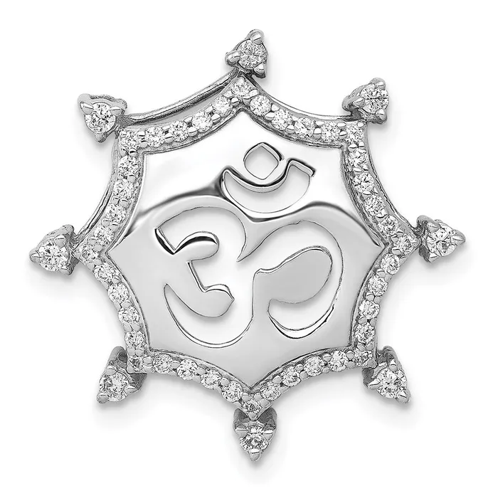 Necklaces Goldia 14k White Gold 13ct Real Diamond Om Symbol Chain Slide