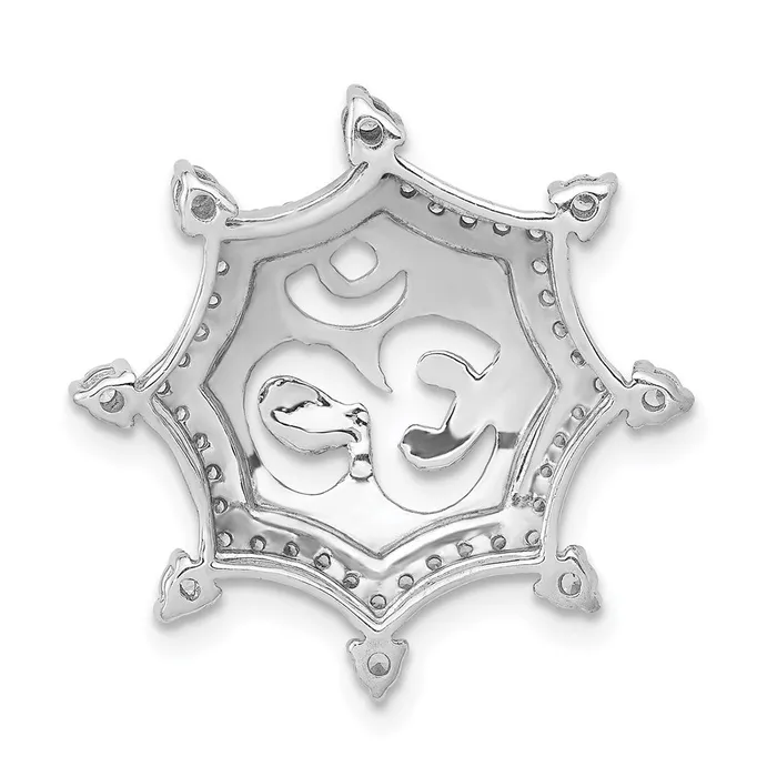 Necklaces Goldia 14k White Gold 13ct Real Diamond Om Symbol Chain Slide
