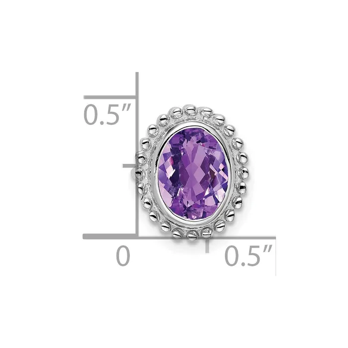 Necklaces Goldia 14K White Gold Oval Amethyst Chain Slide