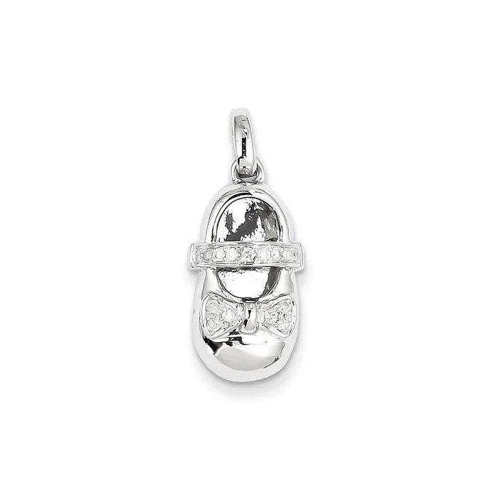 Necklaces Goldia 14k White Gold Real Diamond Baby Girl Shoe Pendant