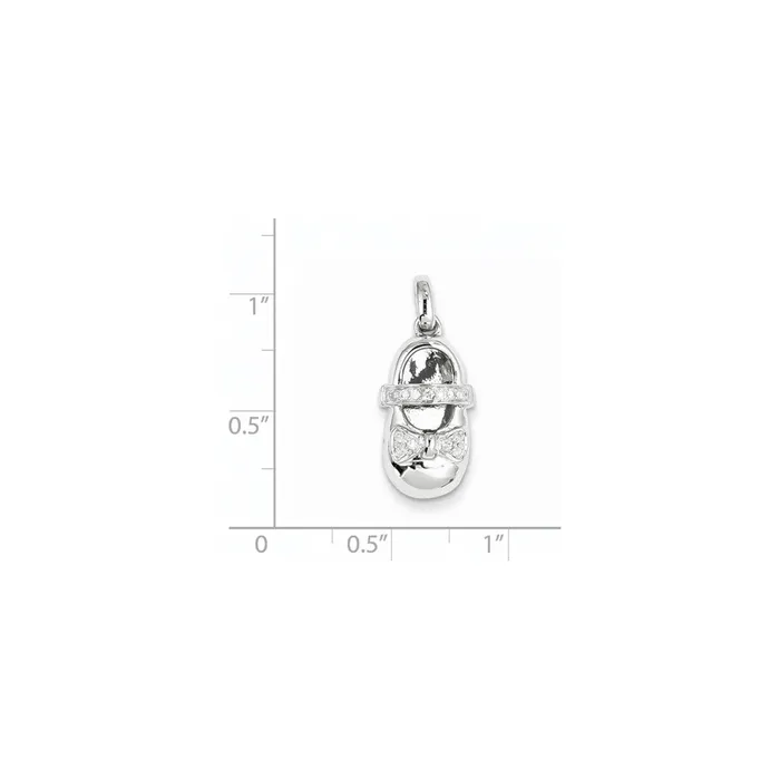 Necklaces Goldia 14k White Gold Real Diamond Baby Girl Shoe Pendant