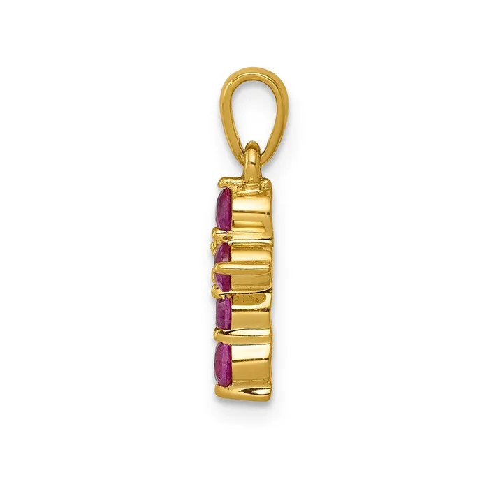 Necklaces Goldia 14K Yellow Gold 30 Ruby and Real Diamond Cross Pendant