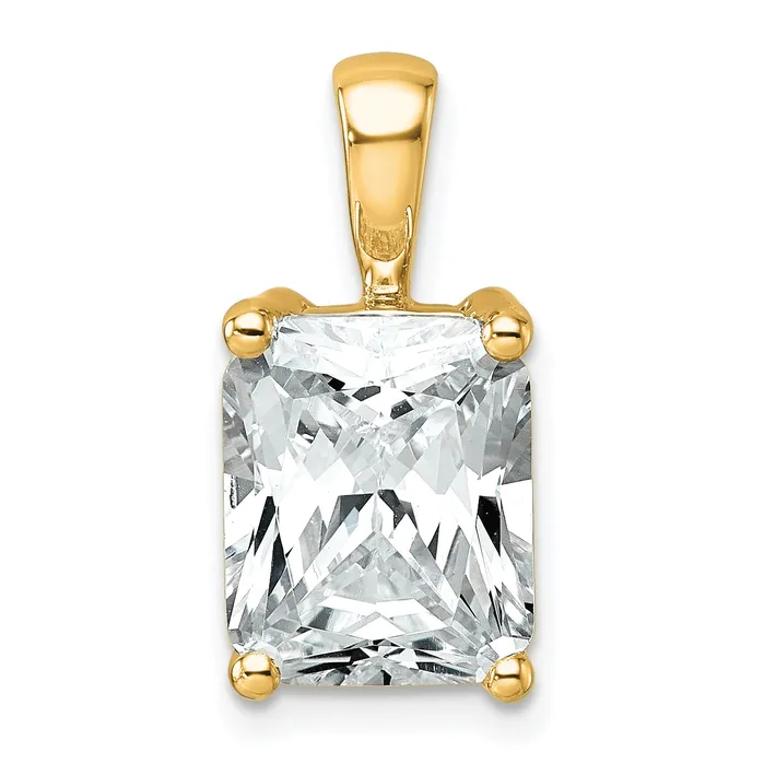 Necklaces Goldia 14k Yellow Gold 4 Ct Lab Grown Diamond VSSI G Radiant Four Prong Pendant Necklaces Goldia 14k Yellow Gold 4 Ct Lab Grown Diamond VSSI G Radiant Four Prong Pendant