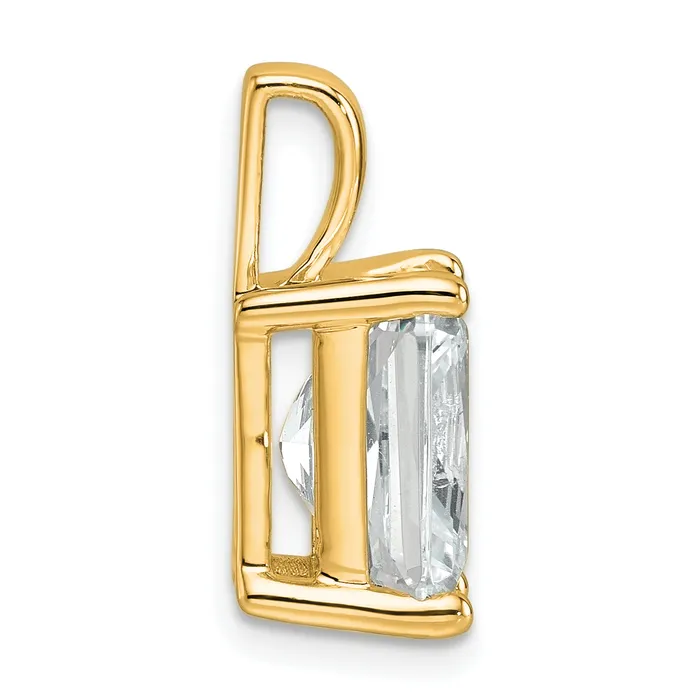 Necklaces Goldia 14k Yellow Gold 4 Ct Lab Grown Diamond VSSI G Radiant Four Prong Pendant