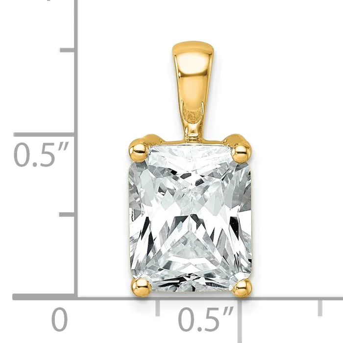 Necklaces Goldia 14k Yellow Gold 4 Ct Lab Grown Diamond VSSI G Radiant Four Prong Pendant