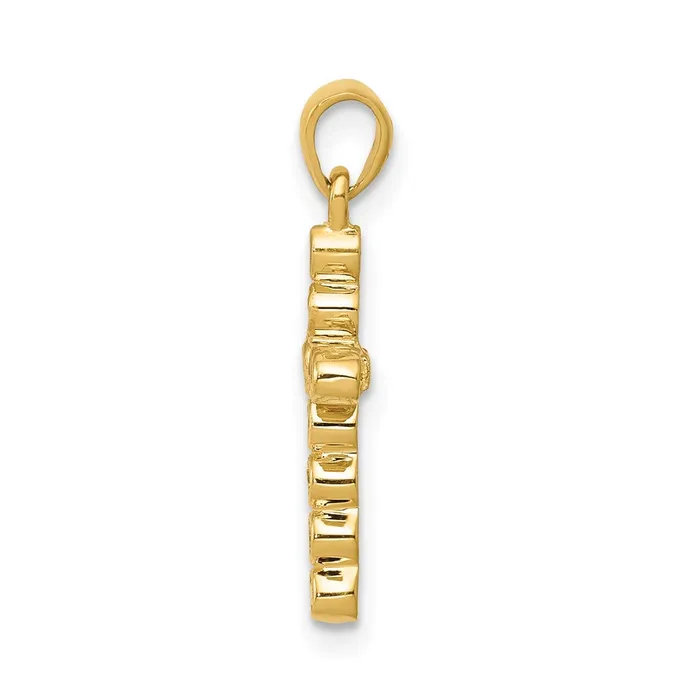 Necklaces Goldia 14K Yellow Gold Polished 110ct Real Diamond Cross Pendant