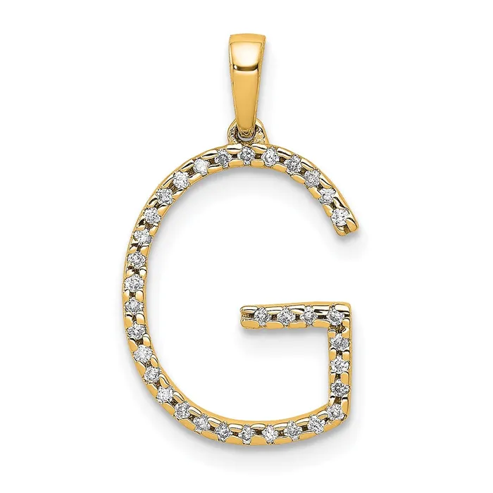 Necklaces Goldia 14K Yellow Gold Real Diamond Letter G Initial Pendant