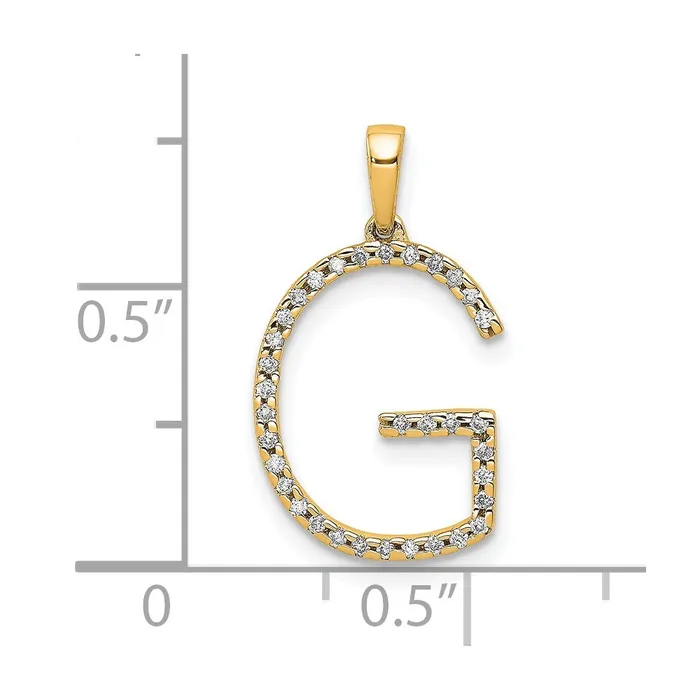 Necklaces Goldia 14K Yellow Gold Real Diamond Letter G Initial Pendant