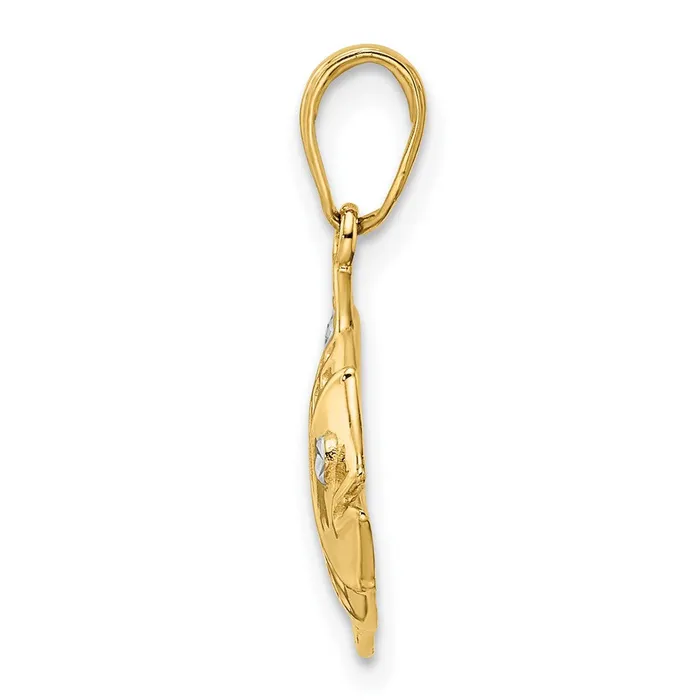 Necklaces Goldia 14k Yellow Rhodium Gold and White Rhodium DC Fish Pendant