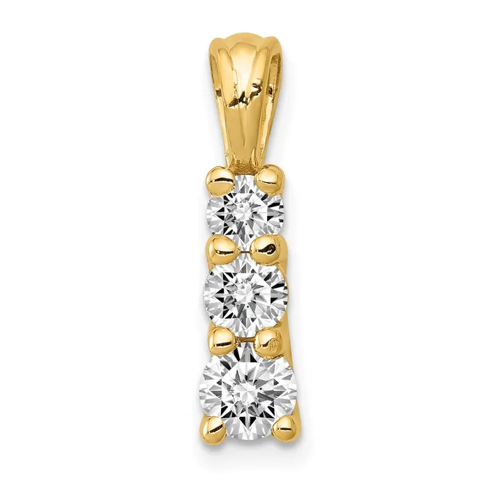Necklaces Goldiacom 14k AA Diamond Three Stone Pendant