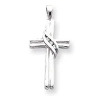 Necklaces Goldiacom 14k White Gold AAA Diamond cross pendant