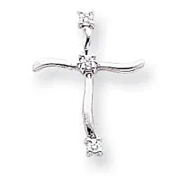 Necklaces Goldiacom 14k White Gold VS Diamond cross pendant