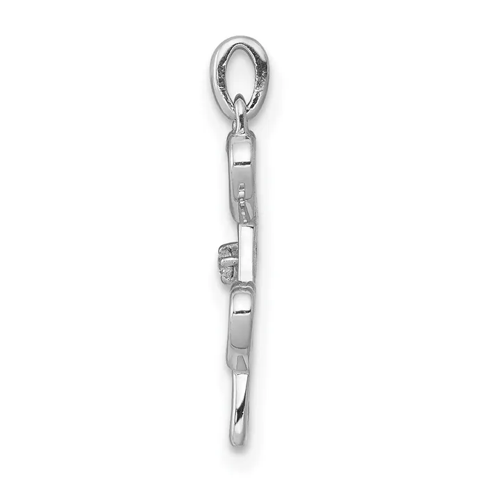 Necklaces Goldia Solid 14k White Gold 01ct Simulated CZ Four Hearts Pendant