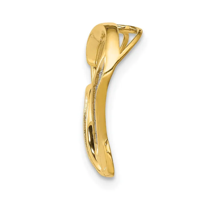 Necklaces Goldia Solid 14k Yellow Gold 03ct Simulated CZ Double Heart Chain Slide