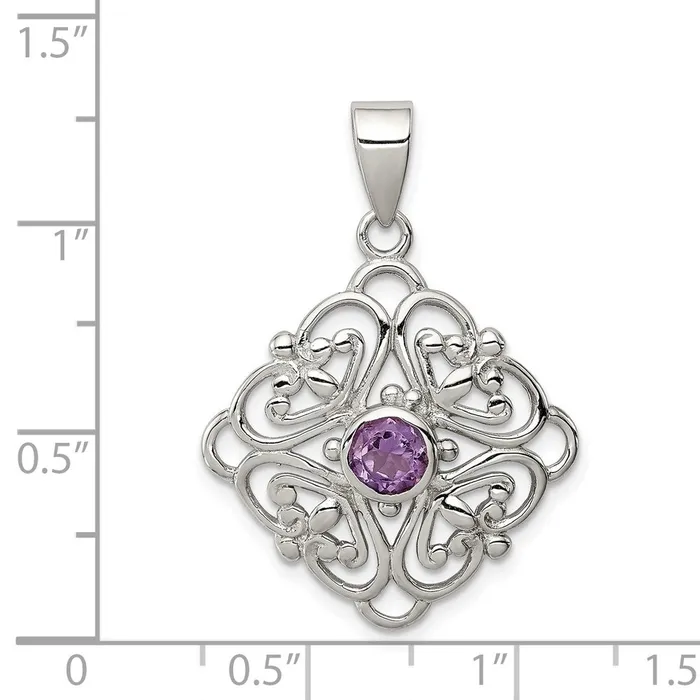 Necklaces Goldia Sterling Silver Amethyst Pendant