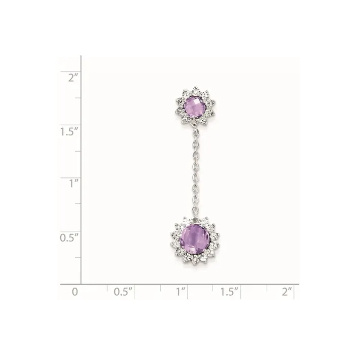 Necklaces Goldia Sterling Silver Diamond Pink Quartz Pendant