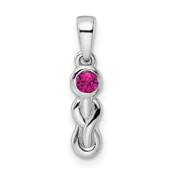 Necklaces Goldia Sterling Silver RHplated Polished Created Ruby Infinity Birthstone Pendant Necklaces Goldia Sterling Silver RHplated Polished Created Ruby Infinity Birthstone Pendant