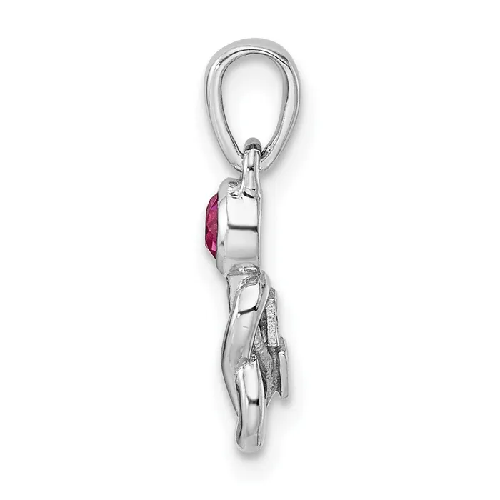 Necklaces Goldia Sterling Silver RHplated Polished Created Ruby Infinity Birthstone Pendant