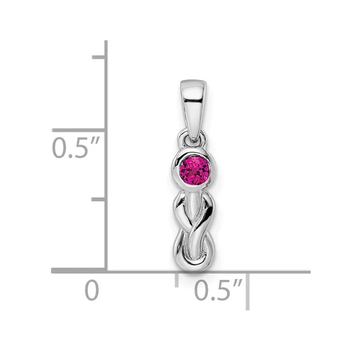 Necklaces Goldia Sterling Silver RHplated Polished Created Ruby Infinity Birthstone Pendant