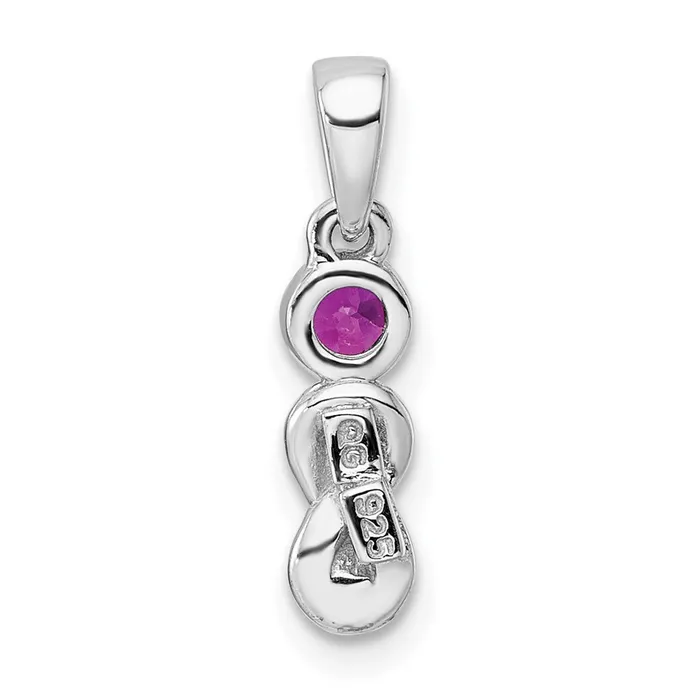 Necklaces Goldia Sterling Silver RHplated Polished Created Ruby Infinity Birthstone Pendant