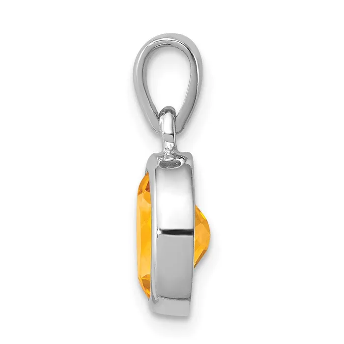 Necklaces Goldia Sterling Silver Rhodium Citrine Pendant