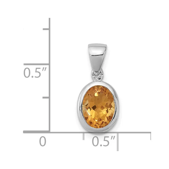 Necklaces Goldia Sterling Silver Rhodium Citrine Pendant