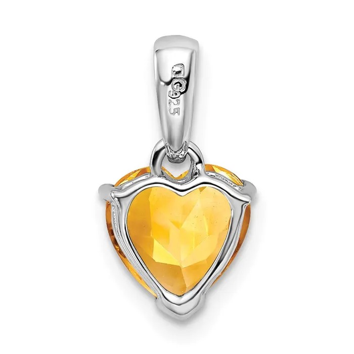 Necklaces Goldia Sterling Silver Rhodium Citrine Pendant