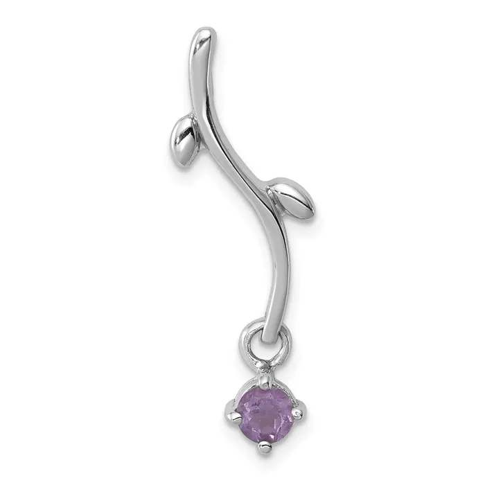 Necklaces Goldia Sterling Silver Rhodiumplated Amethyst Dangle Pendant