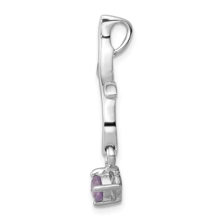 Necklaces Goldia Sterling Silver Rhodiumplated Amethyst Dangle Pendant
