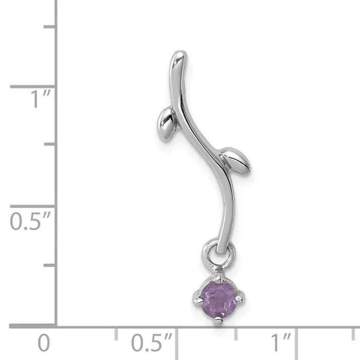 Necklaces Goldia Sterling Silver Rhodiumplated Amethyst Dangle Pendant