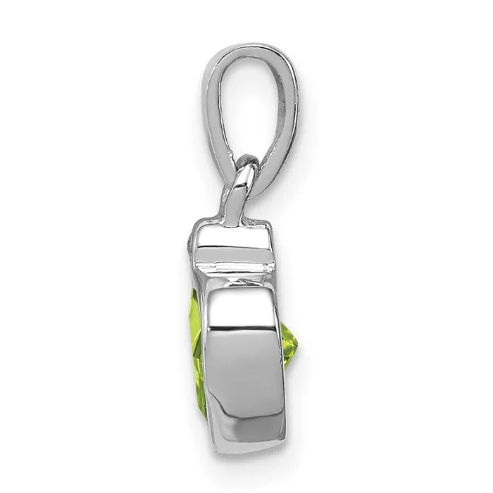 Necklaces Goldia Sterling Silver Rhodiumplated Peridot and Diamond Pendant