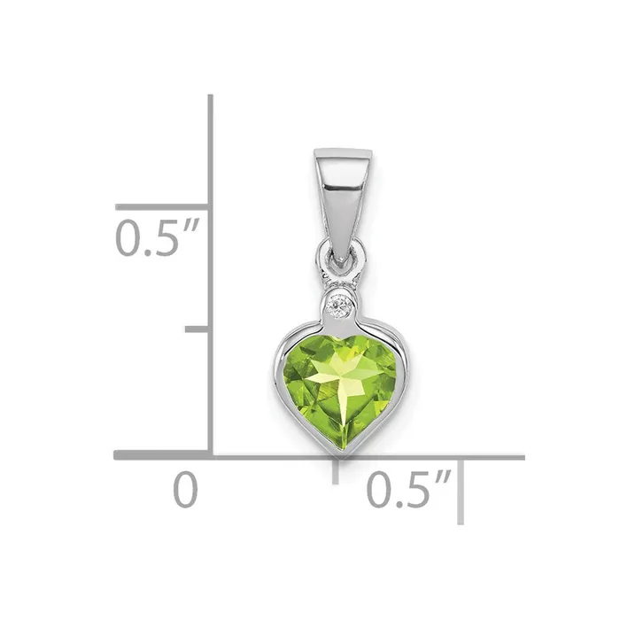 Necklaces Goldia Sterling Silver Rhodiumplated Peridot and Diamond Pendant