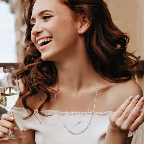 Necklaces JMS always Original AMOUR 22mm Figaro Chain Necklace In Sterling Silver 24 In Necklaces JMS always Original AMOUR 22mm Figaro Chain Necklace In Sterling Silver 24 In
